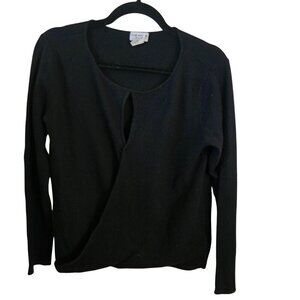 Club Monaco 100% Cashmere Black Cutout detail Pullover Sweater Size M